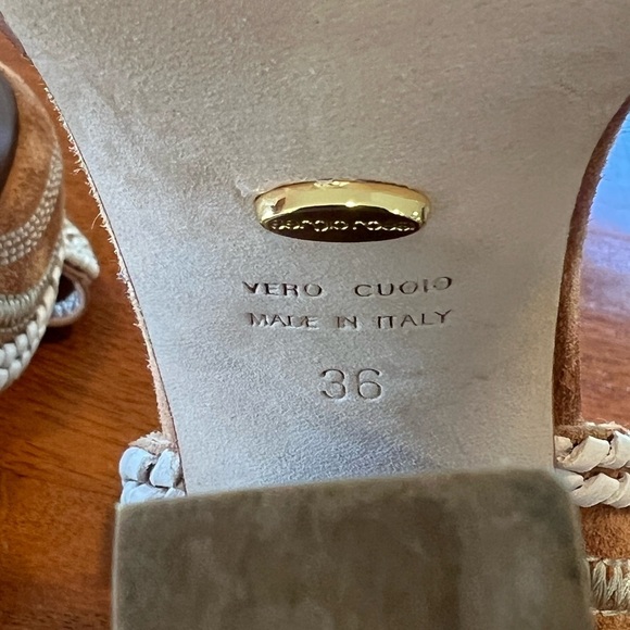 Sergio Rossi Suede Ankle Strap Heels Block Heel Sandals Brown Size 6 - Picture 6 of 11